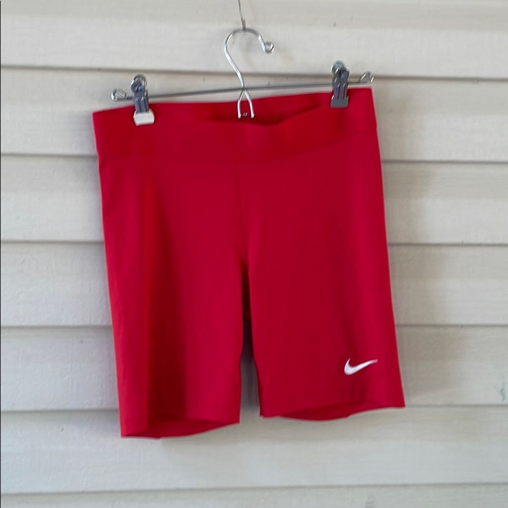Red Nike biker shorts spandex